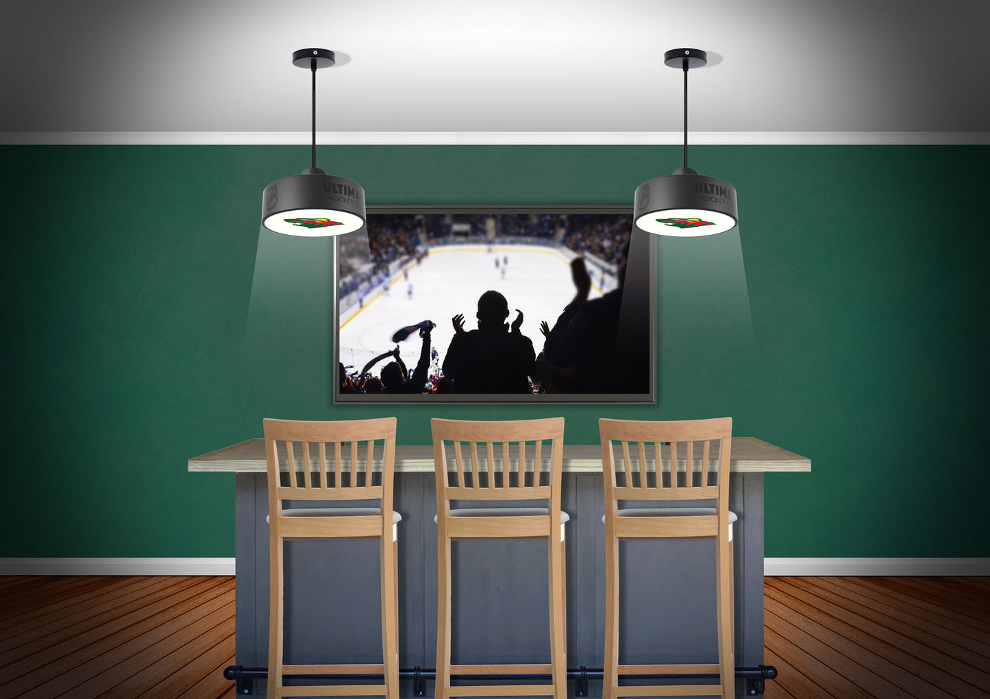 Minnesota Wild® Hockey Pendant Puck Light Fixture