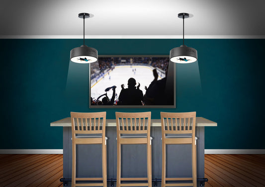 San Jose Sharks® Hockey Pendant Puck Light Fixture