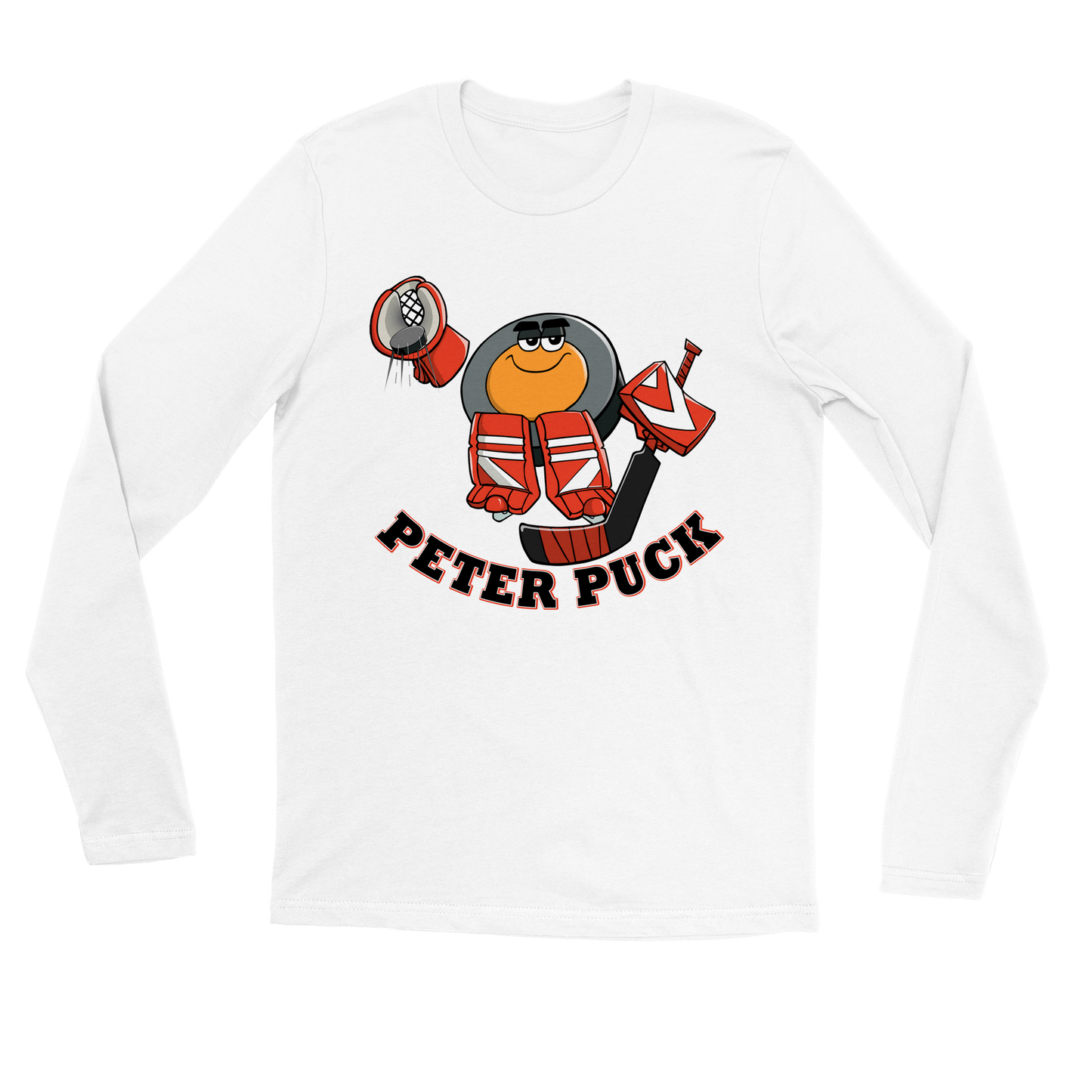 Peter Puck Goalie Save Premium Mens Longsleeve T-shirt