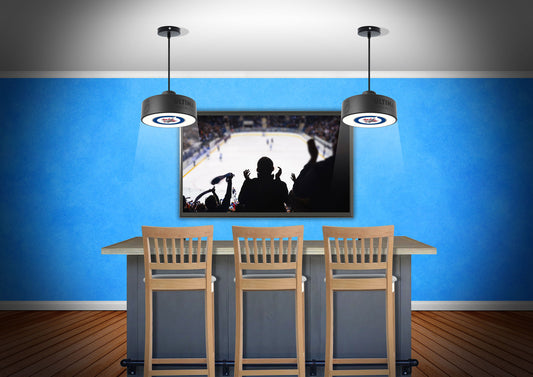 Winnipeg Jets™ Hockey Pendant Puck Light Fixture