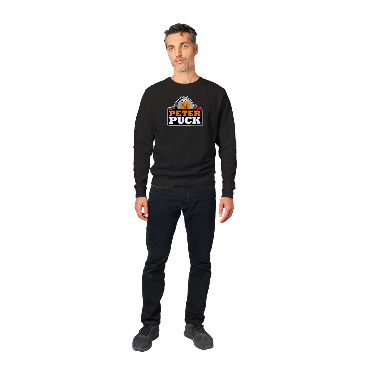 Peter Puck Peek Mens Premium Crewneck Sweatshirt