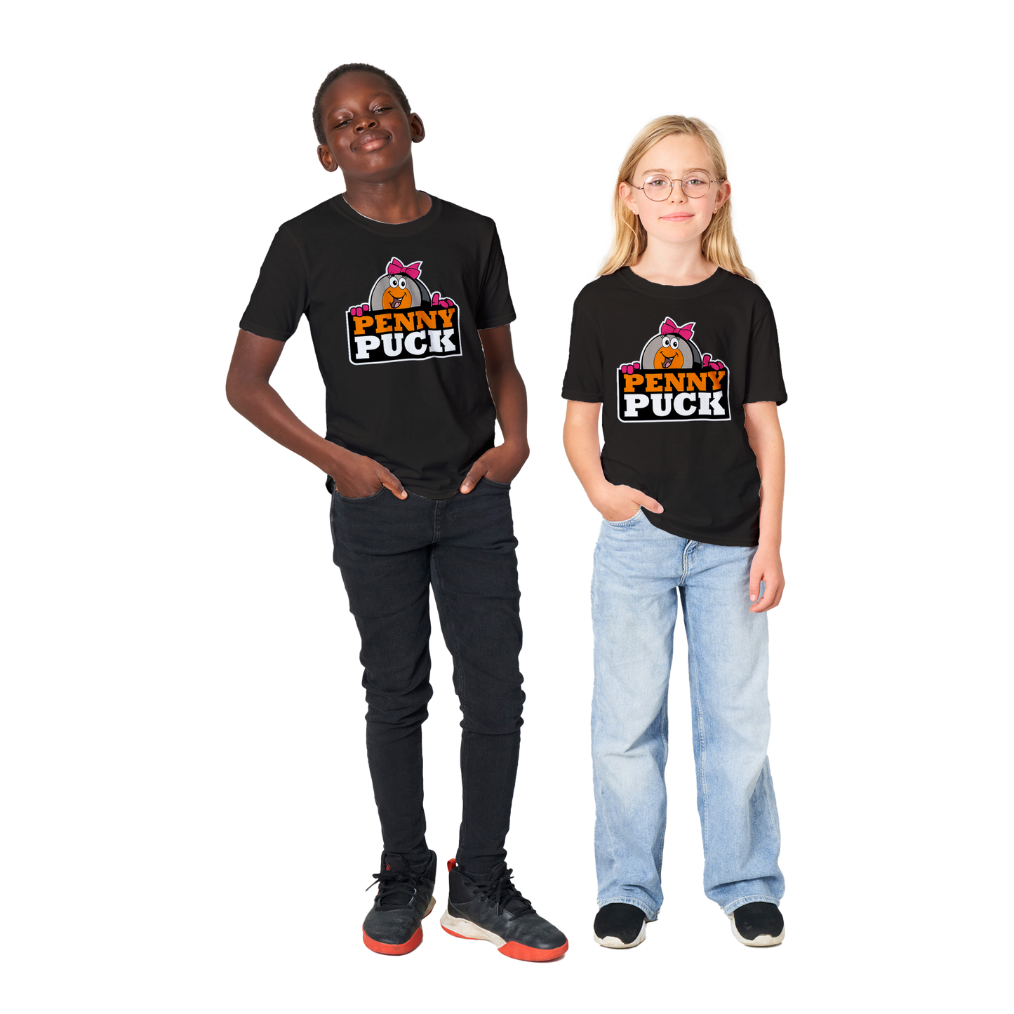 Penny Puck Peek Classic Kids Crewneck T-shirt