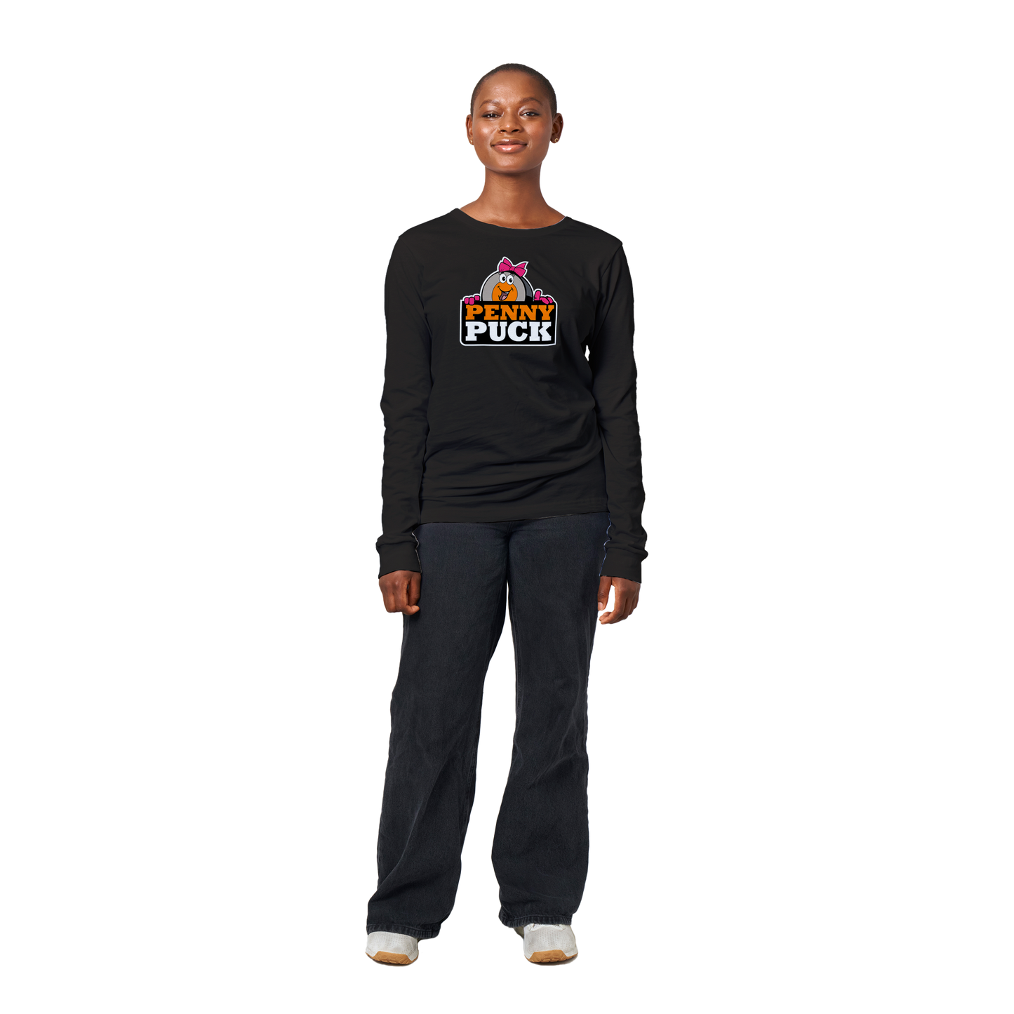 Penny Puck Peek Premium Mens Longsleeve T-shirt