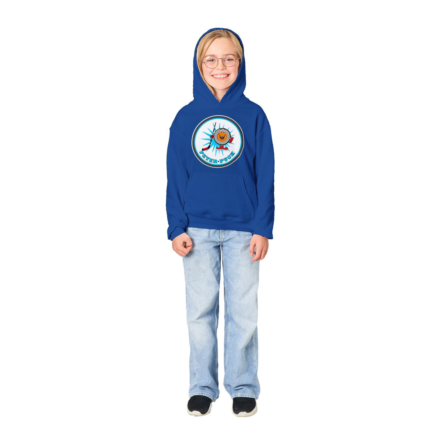 Peter Puck Pose Classic Kids Pullover Hoodie