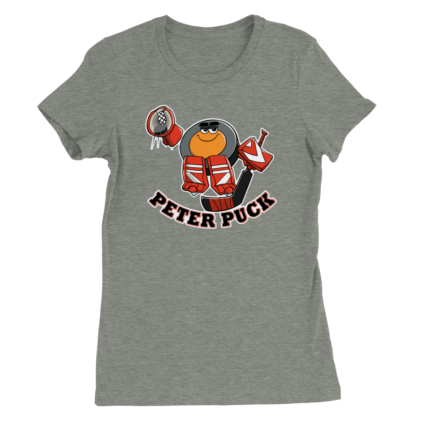 Peter Puck Goalie Save Premium Womens Crewneck T-shirt