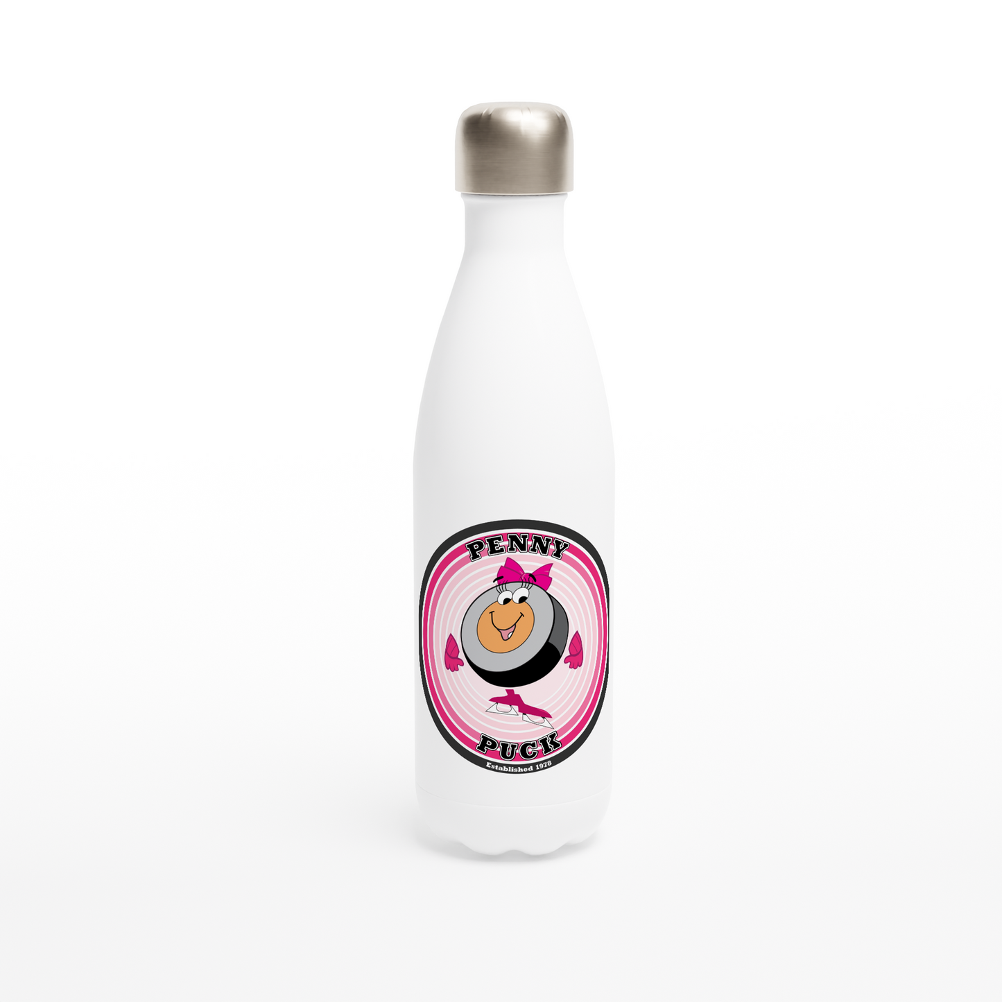 Penny Puck EST. 1978 White 17oz Stainless Steel Water Bottle