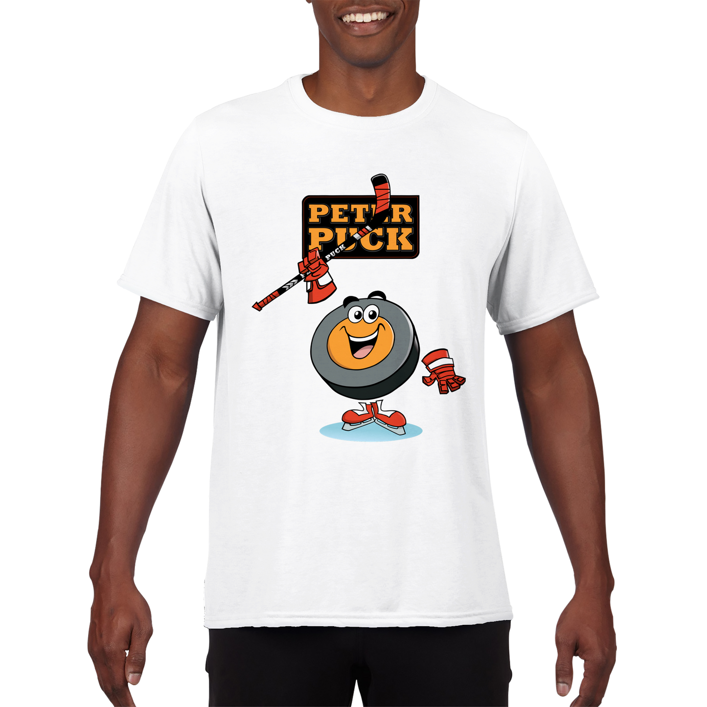 Hey Peter Puck Men's Performance Crewneck T-shirt