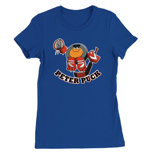 Peter Puck Goalie Save Premium Womens Crewneck T-shirt