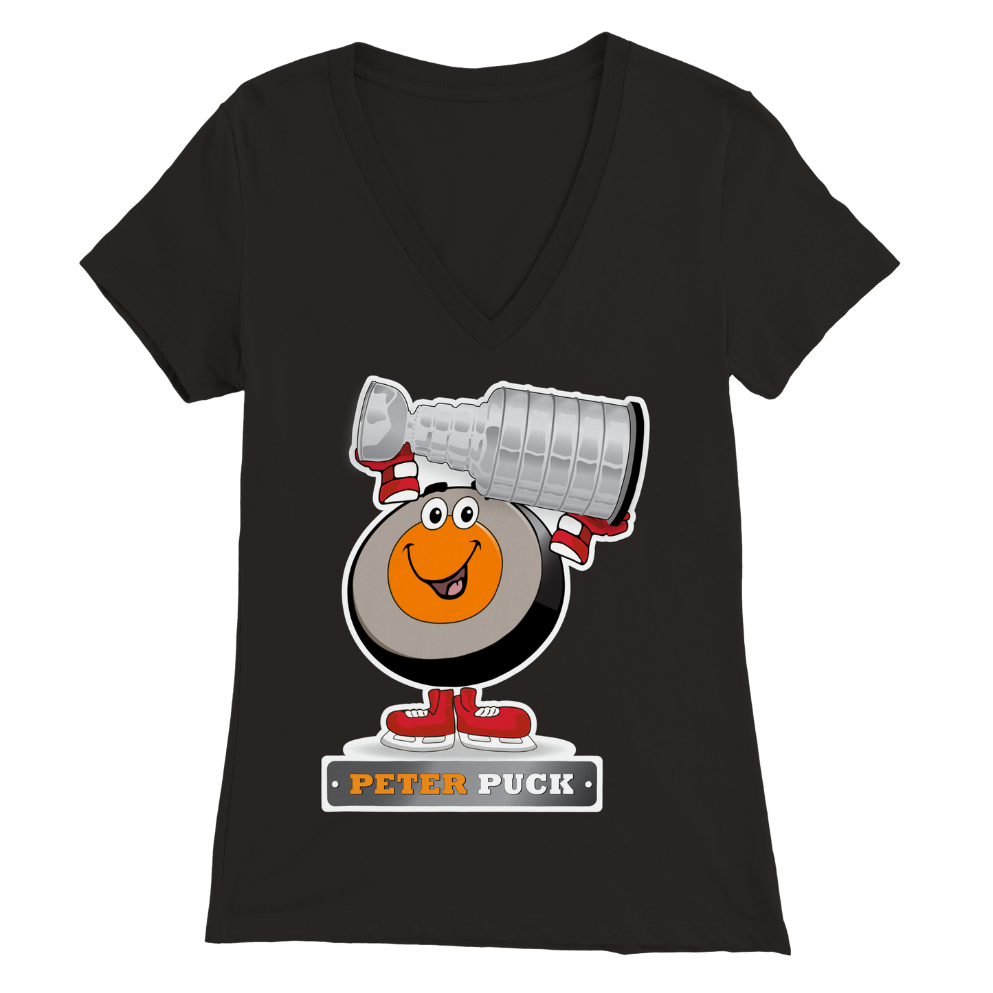 Peter Puck Stanley Cup Premium Womens V-Neck T-shirt