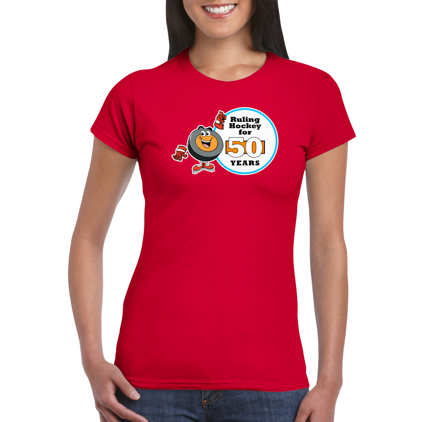 Peter Ruling Hockey 50 Years Classic Womens Crewneck T-shirt