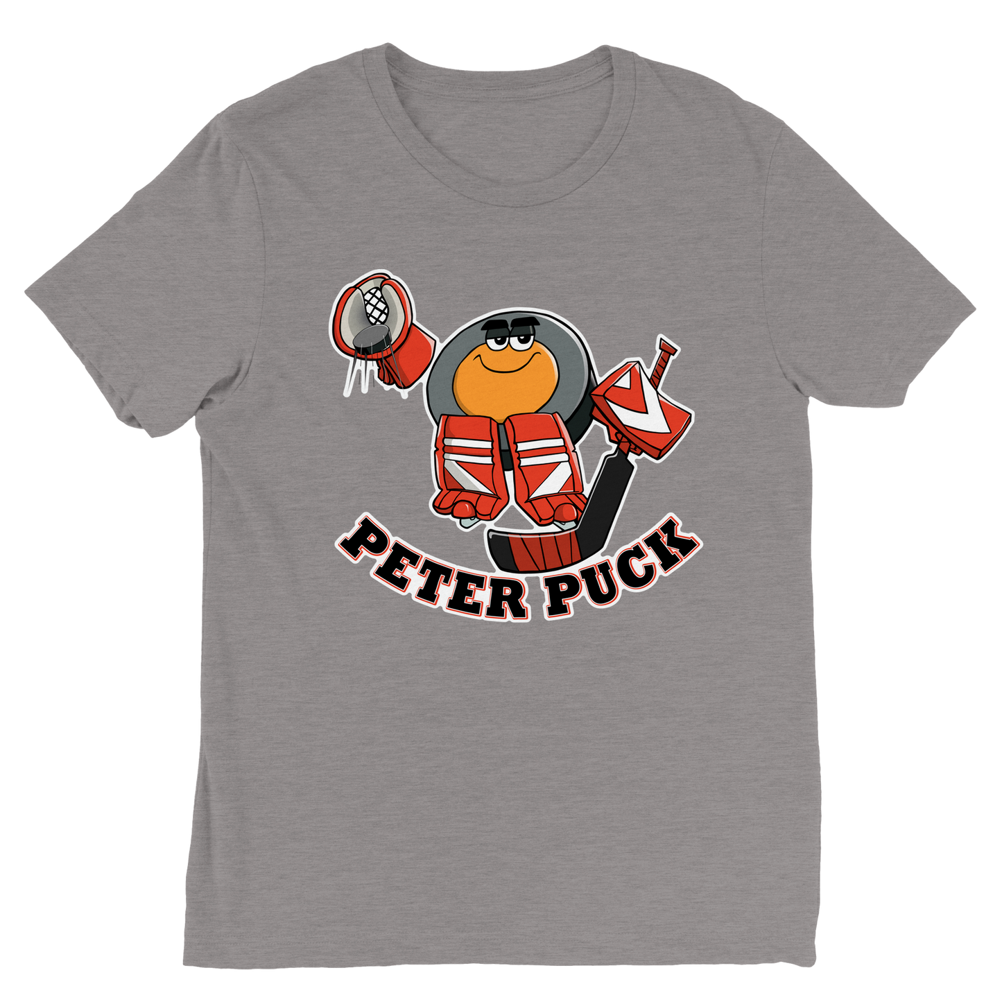 Peter Puck Goalie Save Mens Triblend Crewneck T-shirt