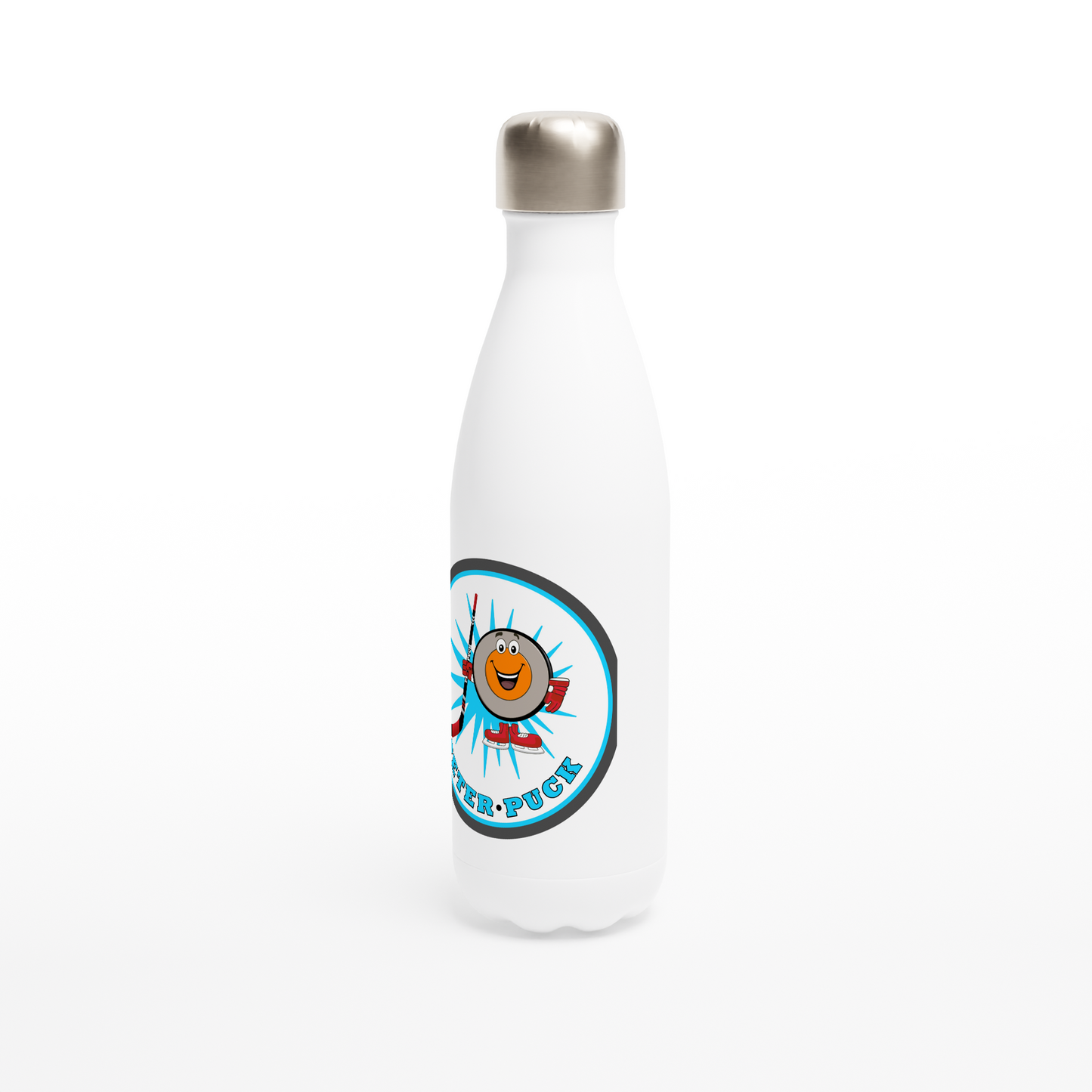 Peter Puck Pose White 17oz Stainless Steel Water Bottle