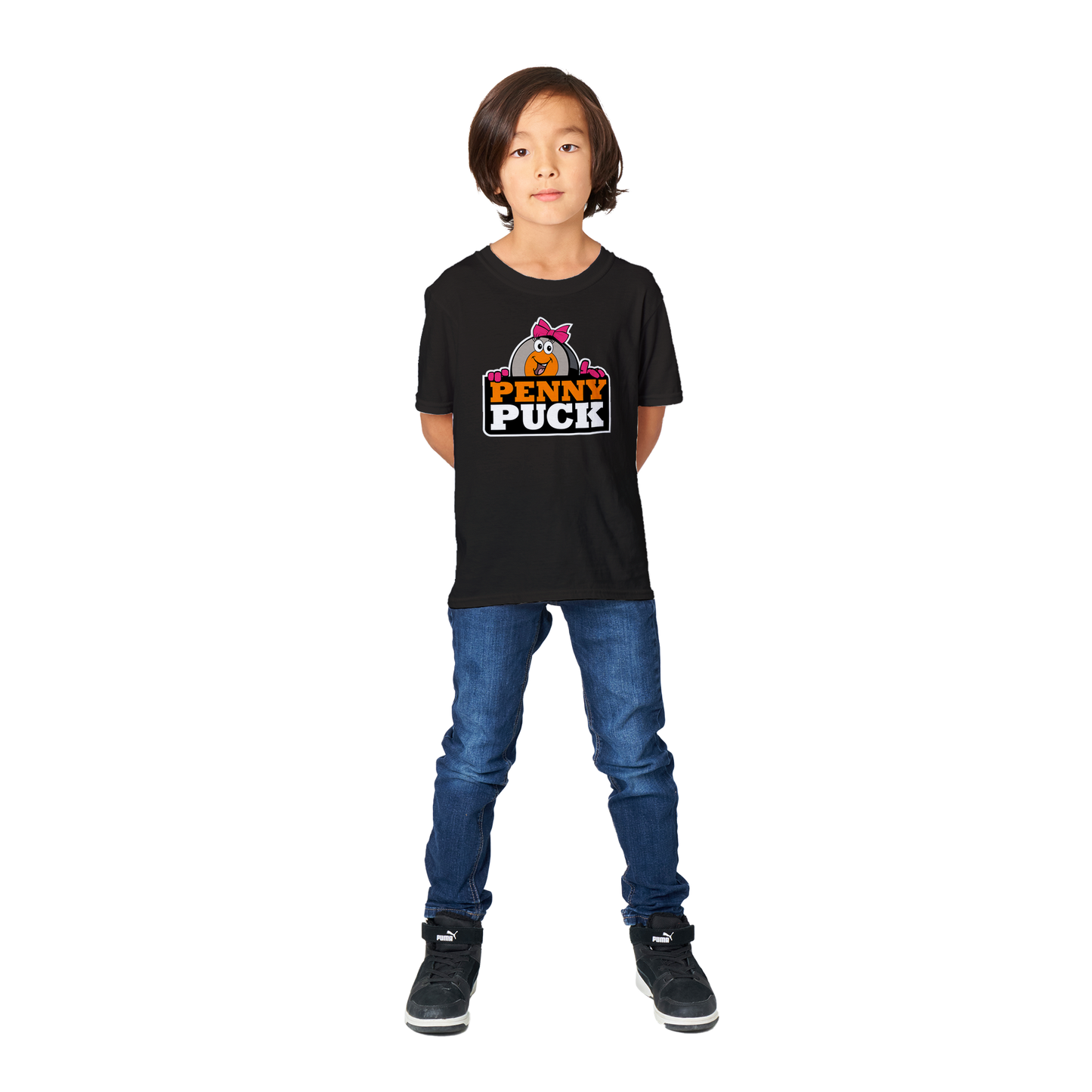 Penny Puck Peek Classic Kids Crewneck T-shirt