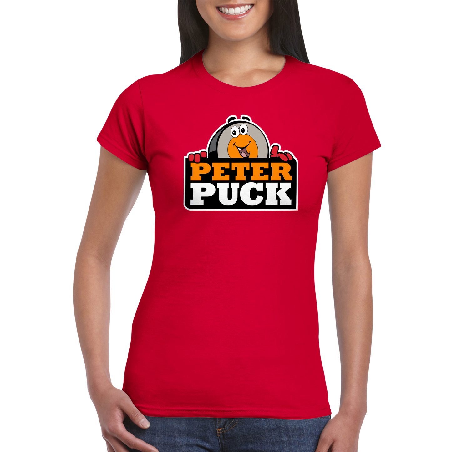 Peter Puck Peek Classic Womens Crewneck T-shirt