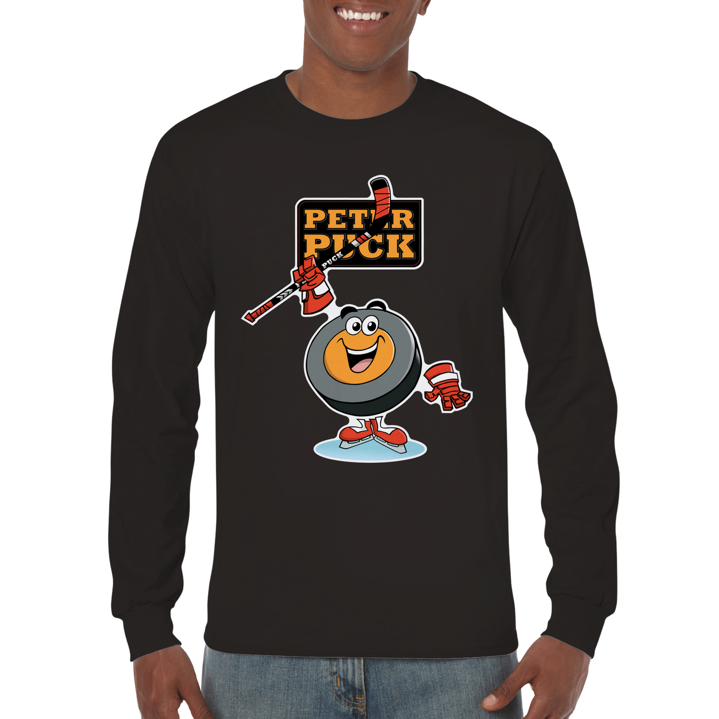 Hey Peter Puck Premium Mens Longsleeve T-shirt
