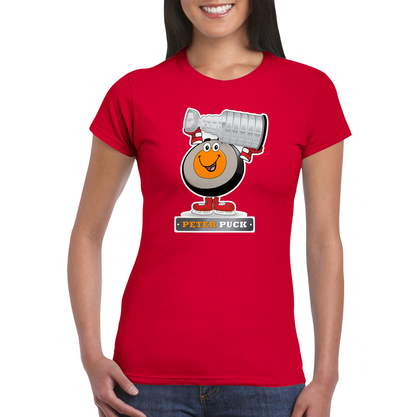 Peter Puck Stanley Cup Classic Womens Crewneck T-shirt