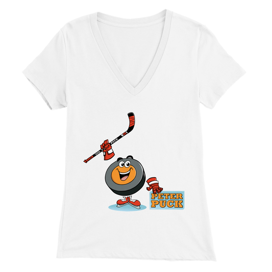 Peter Puck Celly Premium Womens V-Neck T-shirt
