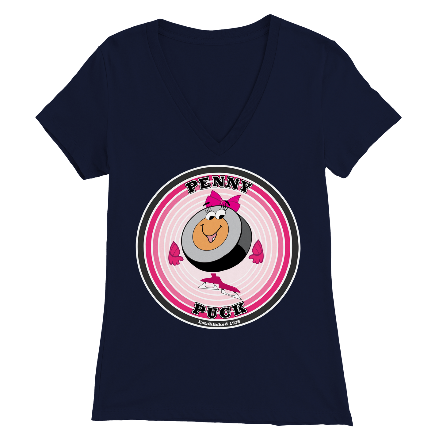 Penny Puck EST. 1978 Premium Womens V-Neck T-shirt