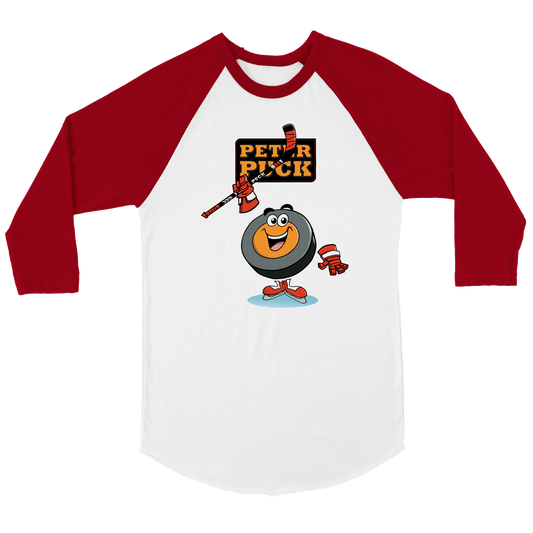 Hey Peter Puck Mens 3/4 sleeve Raglan T-shirt