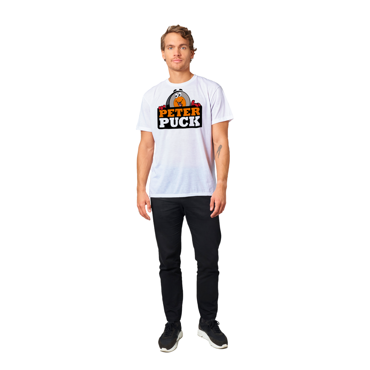Peter Puck Peek Mens Performance Crewneck T-shirt