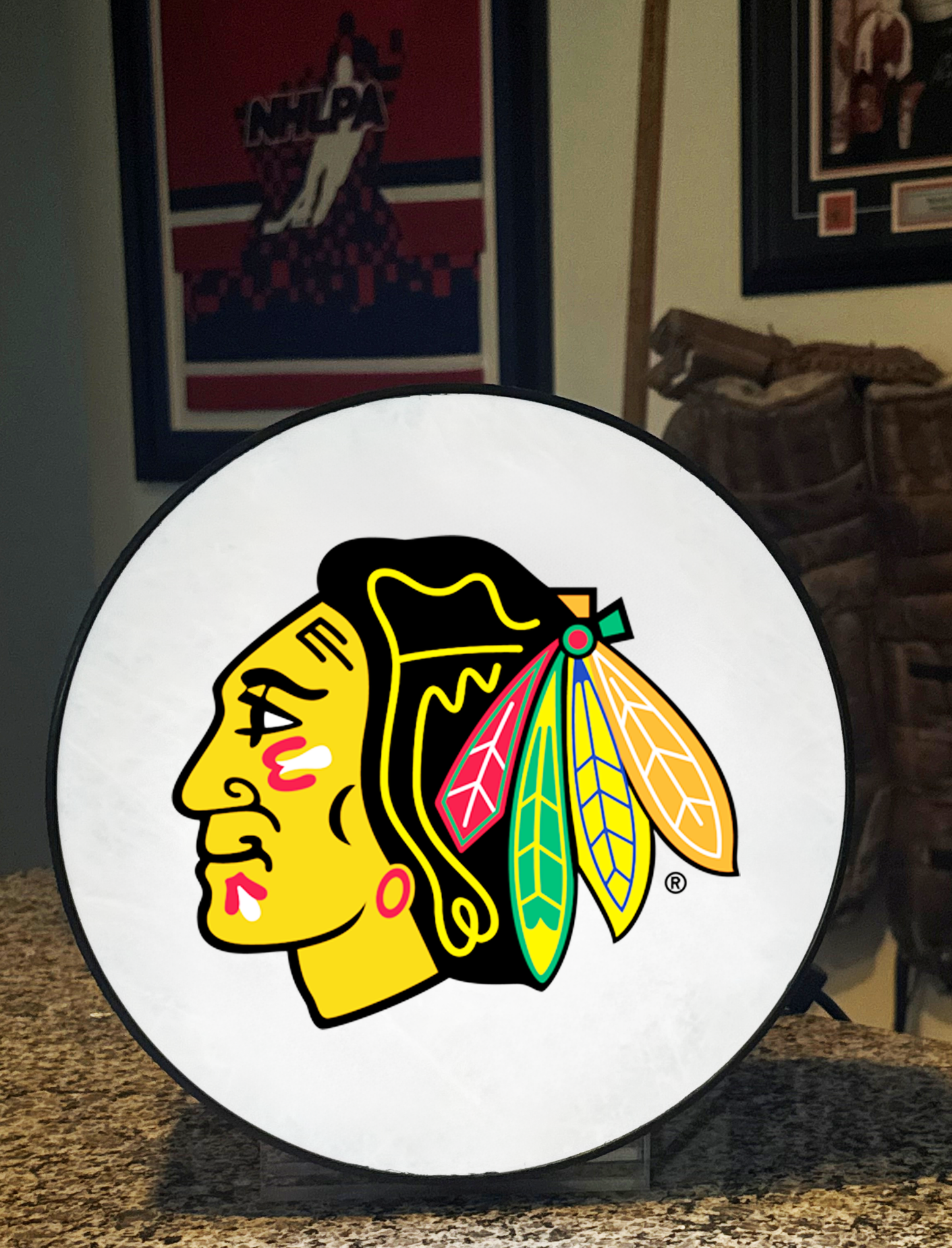 Chicago Blackhawks® Hockey Puck Lamp
