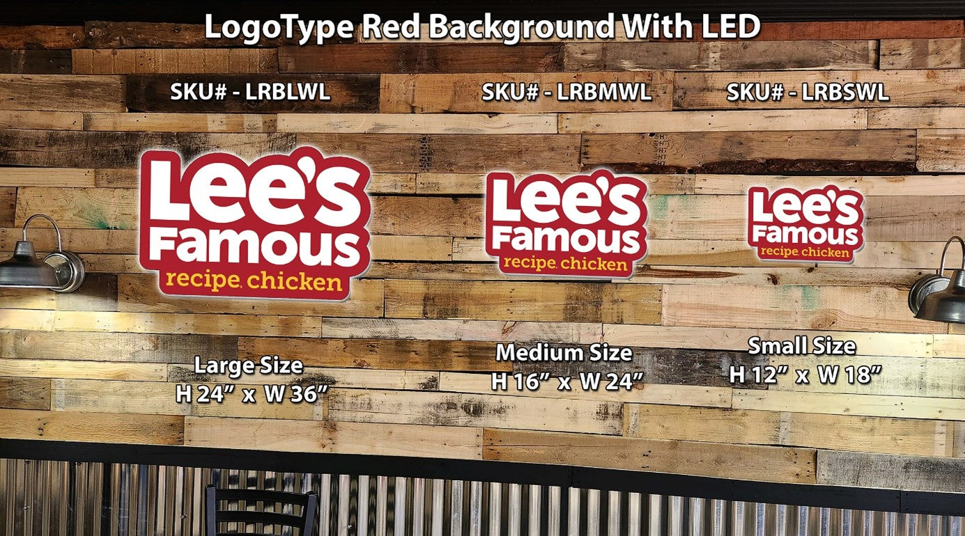 Lee's Famous Recipe Chicken - Logotype Red Background