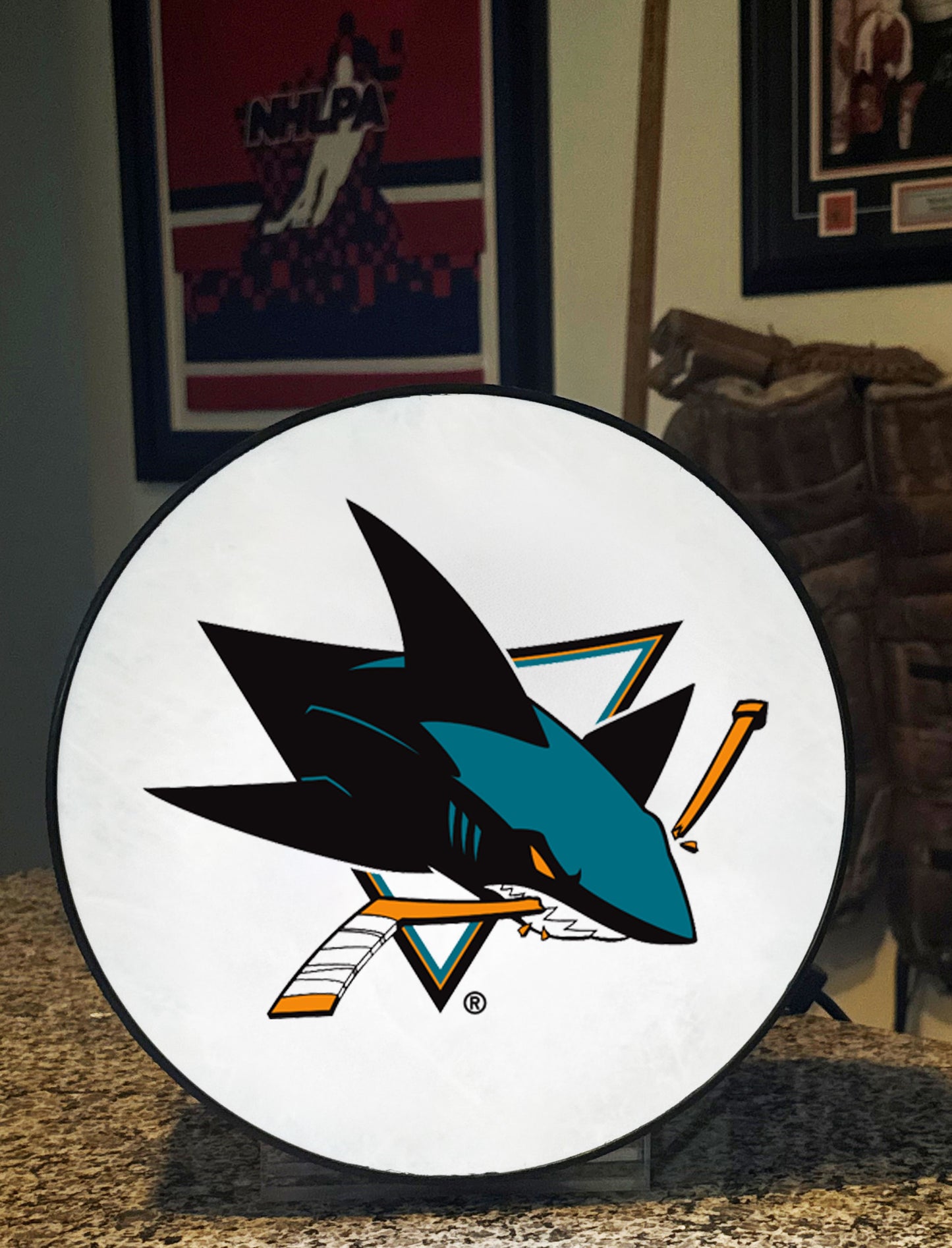 San Jose Sharks® Hockey Puck Lamp
