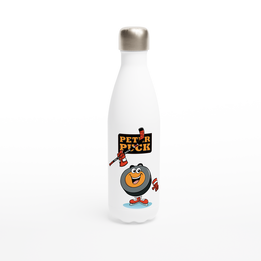 Hey Peter Puck White 17oz Stainless Steel Water Bottle