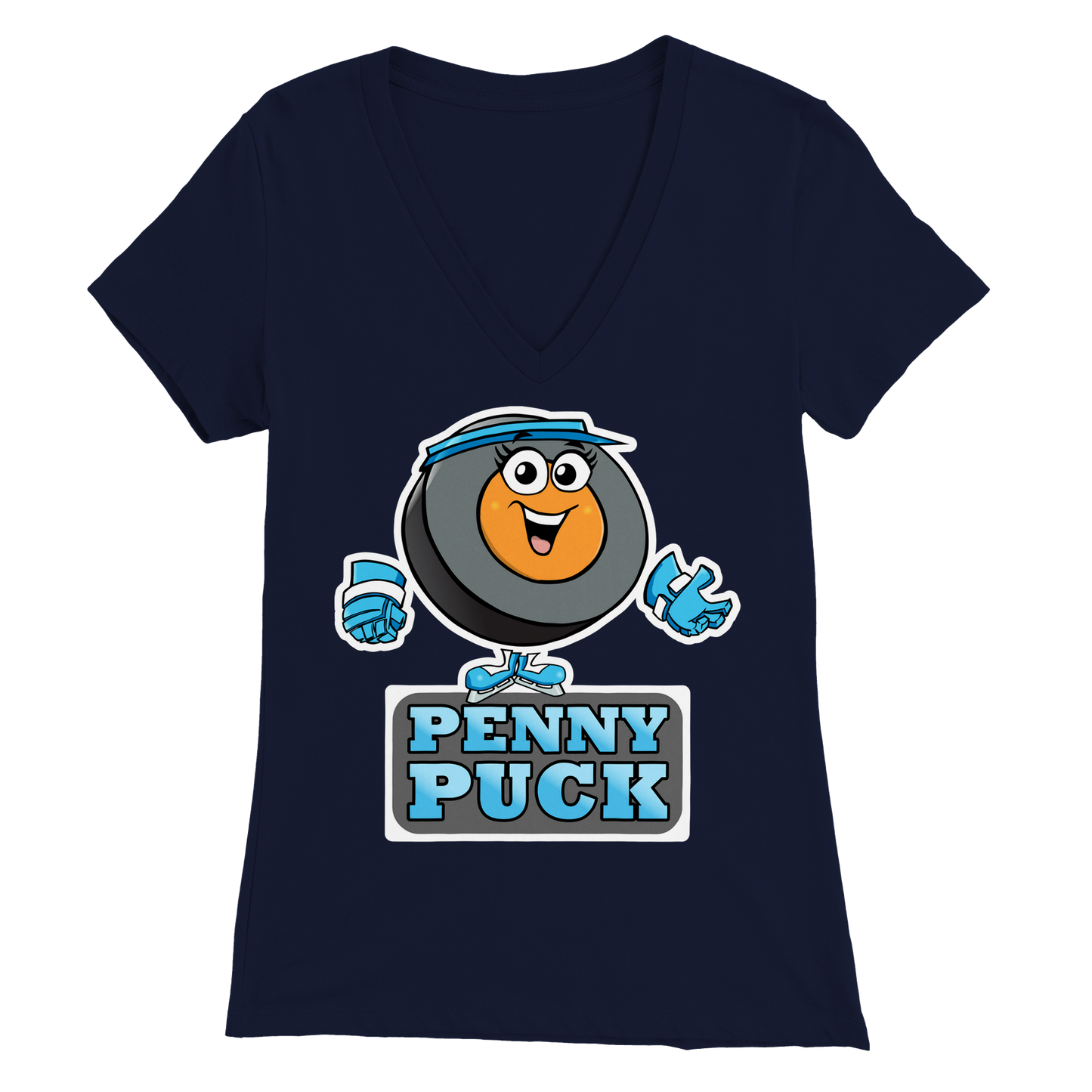 Hey Penny Puck Premium Womens V-Neck T-shirt