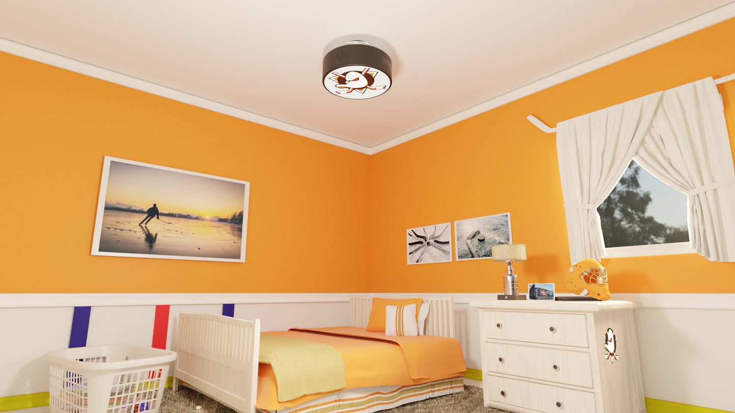 Anaheim Ducks® Hockey Flush Mount Puck Light Fixture