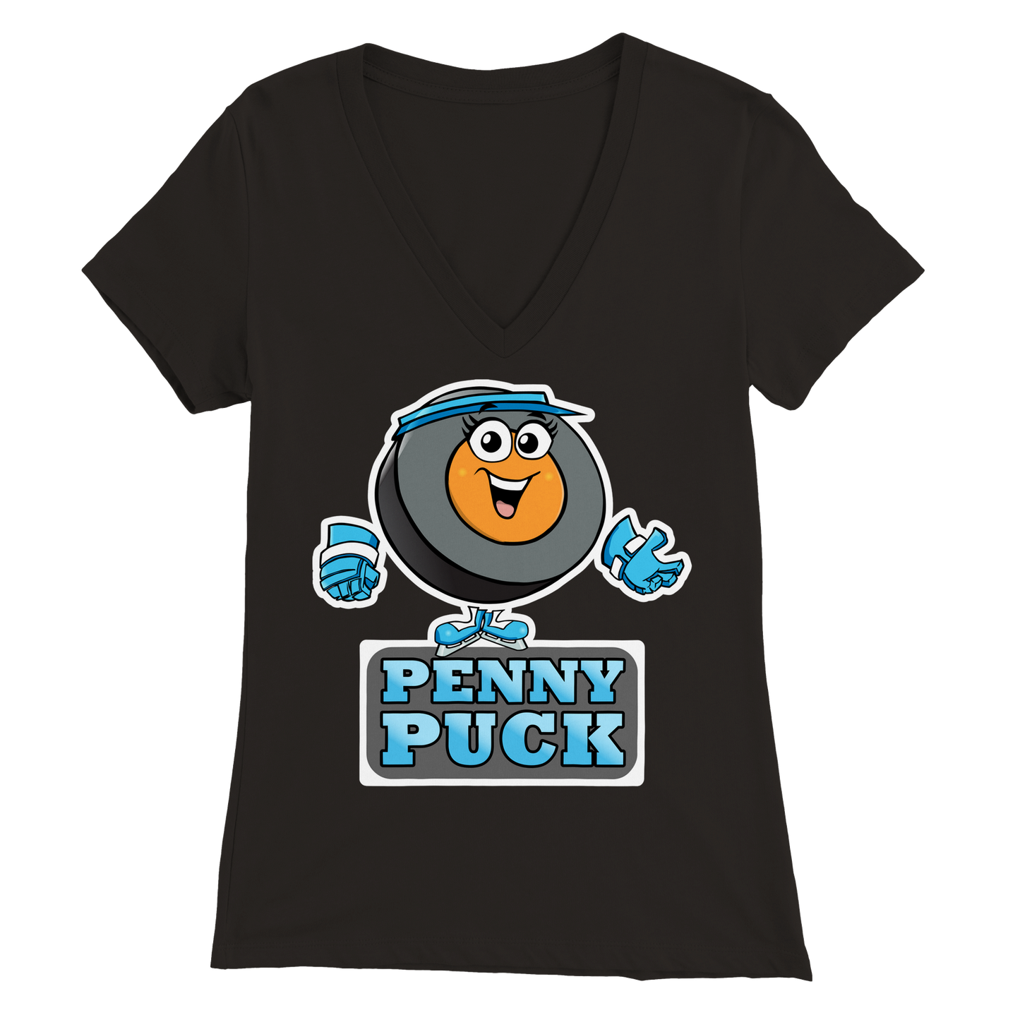 Hey Penny Puck Premium Womens V-Neck T-shirt