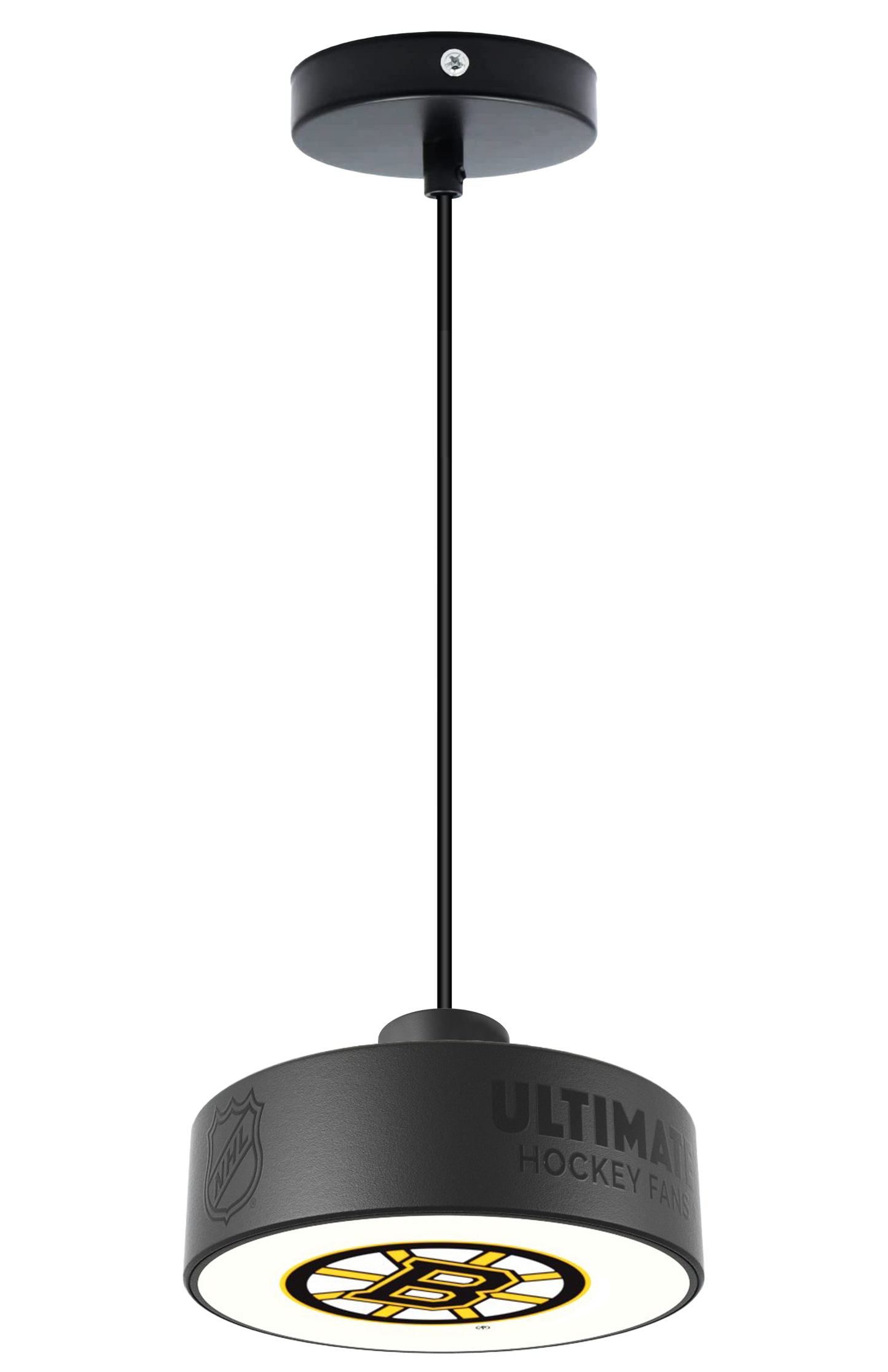 Boston Bruins® Hockey Pendant Puck Light Fixture