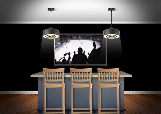Boston Bruins® Hockey Pendant Puck Light Fixture
