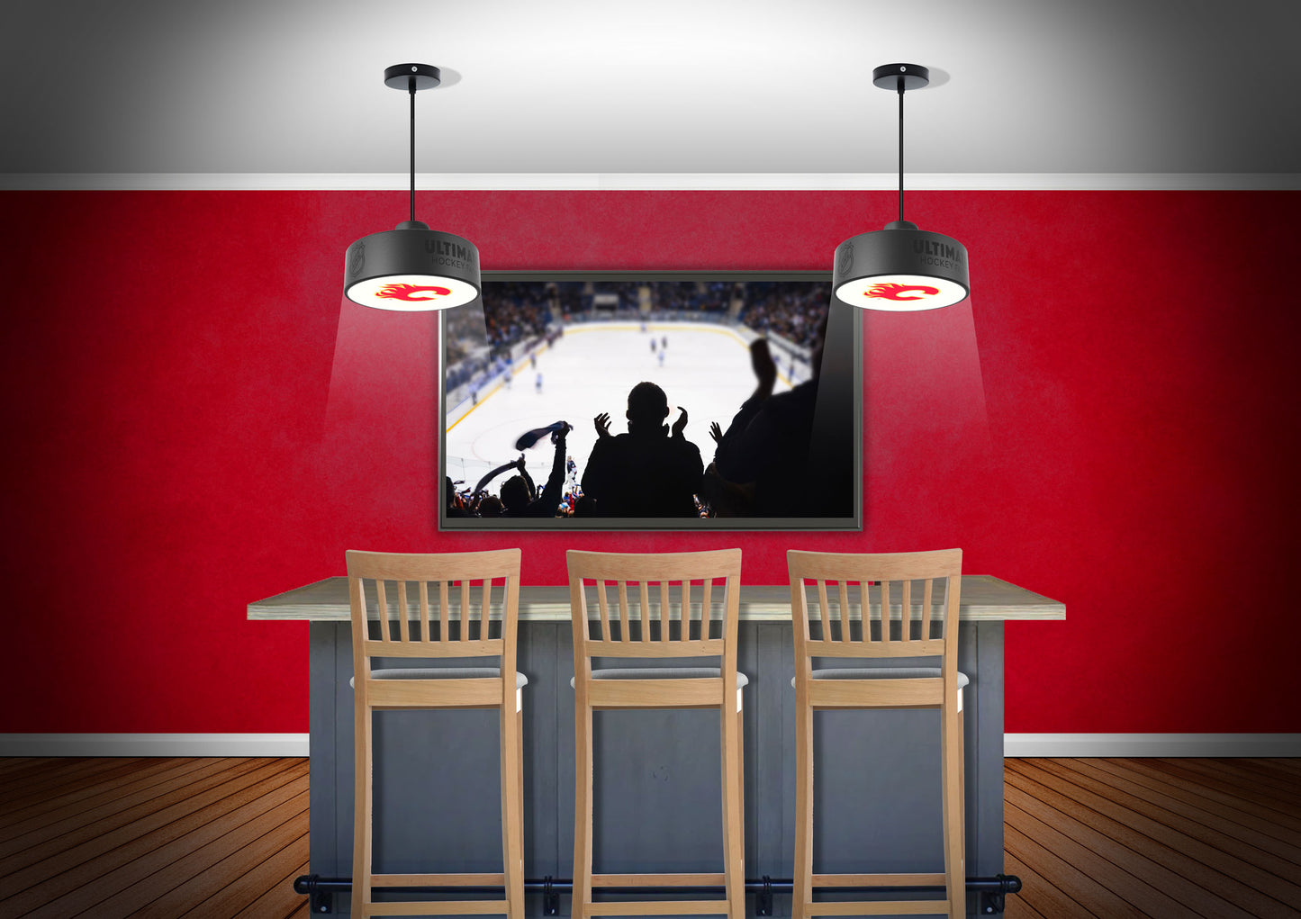 Calgary Flames® Hockey Pendant Puck Light Fixture