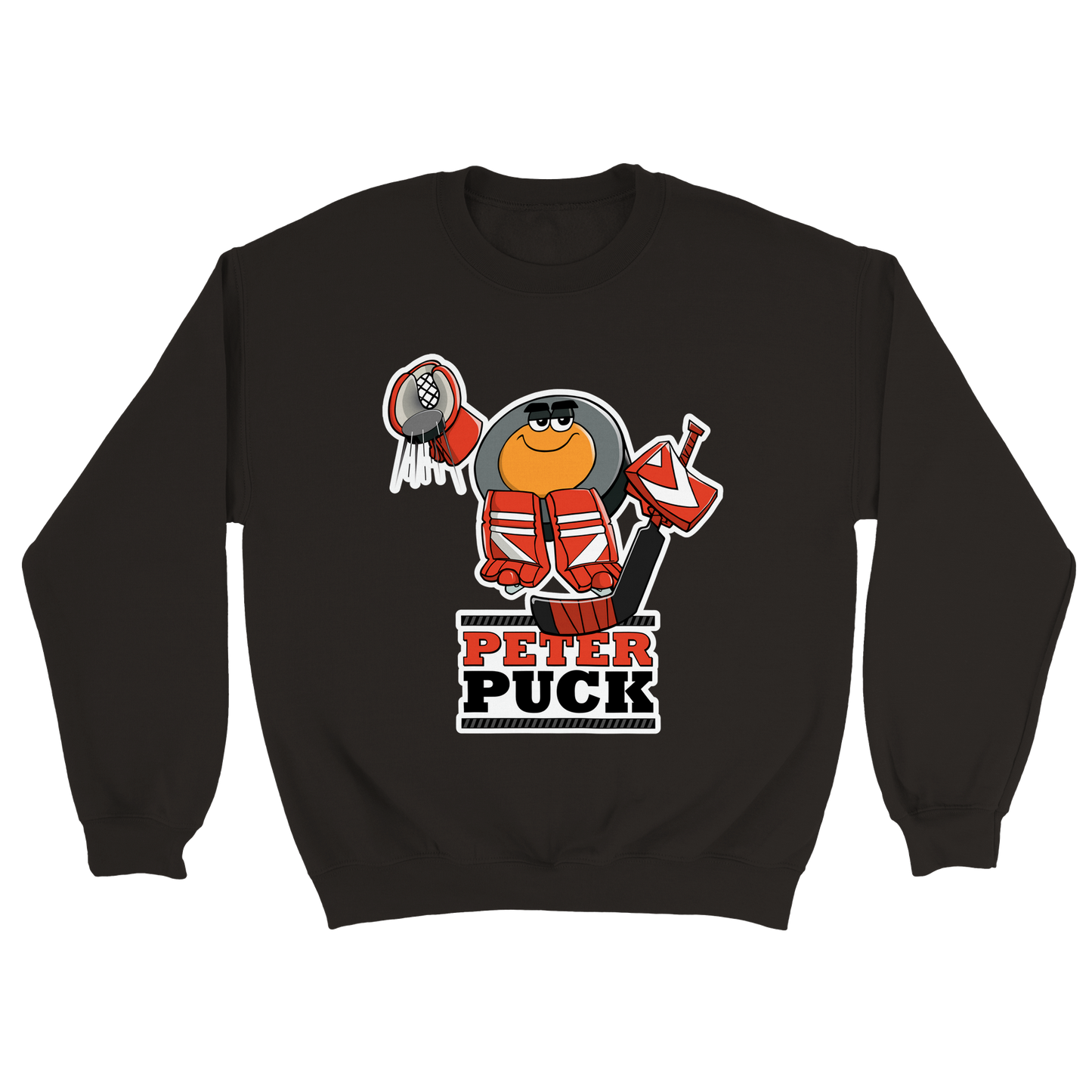 Peter Puck Plays Goalie Mens Classic Crewneck Sweatshirt