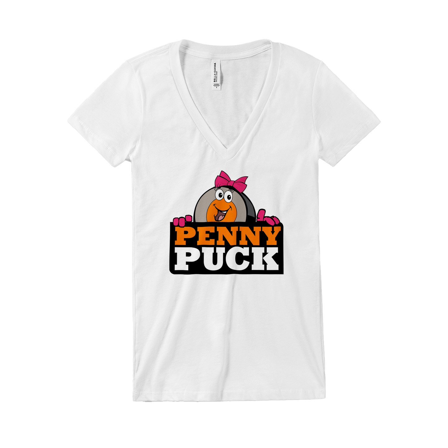 Penny Puck Peek Premium Womens V-Neck T-shirt
