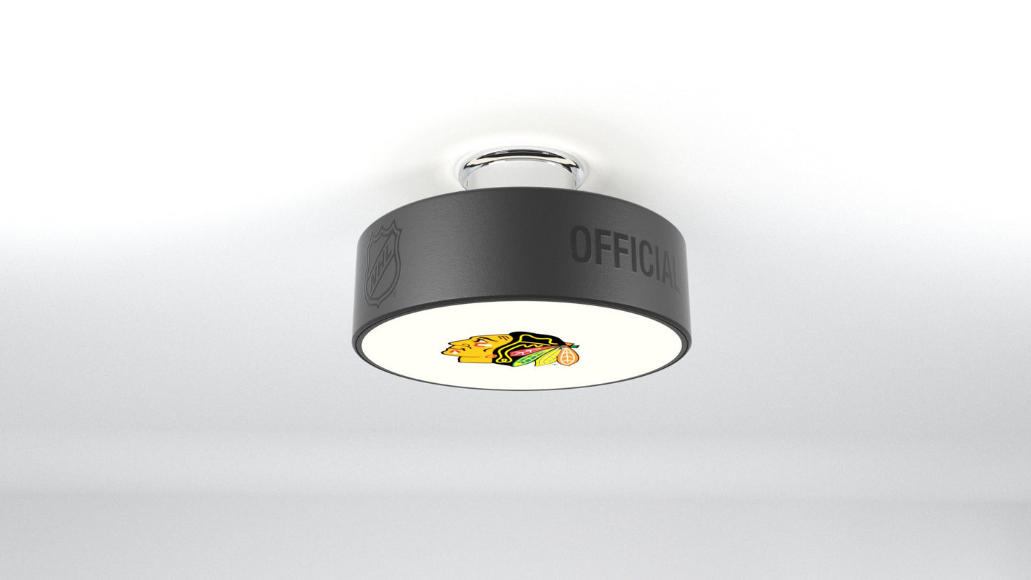 Chicago Blackhawks® Hockey Flush Mount Puck Light Fixture