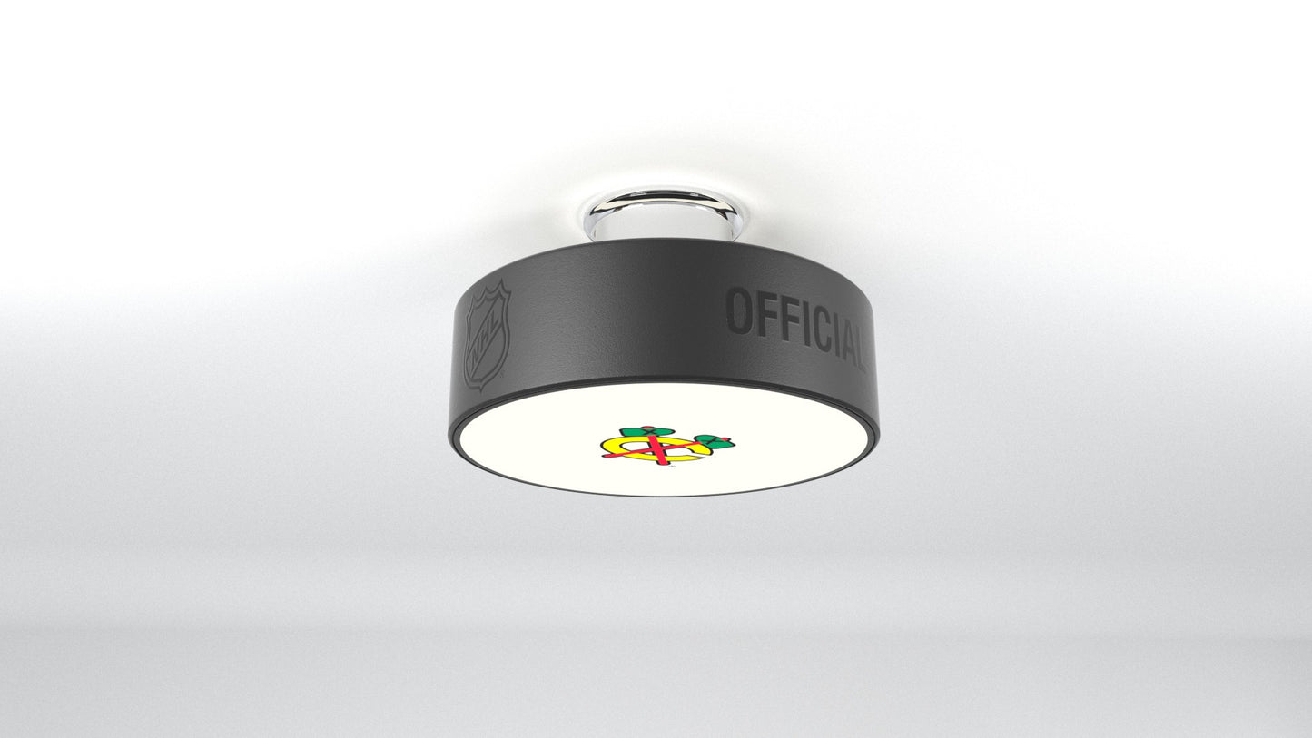 Chicago Blackhawks® Hockey Flush Mount Puck Light Fixture