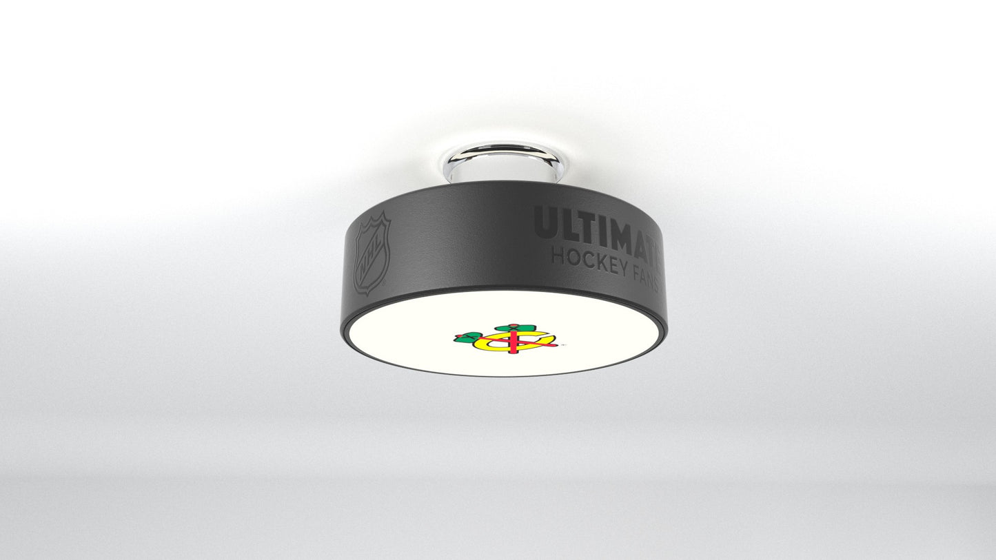 Chicago Blackhawks® Hockey Flush Mount Puck Light Fixture
