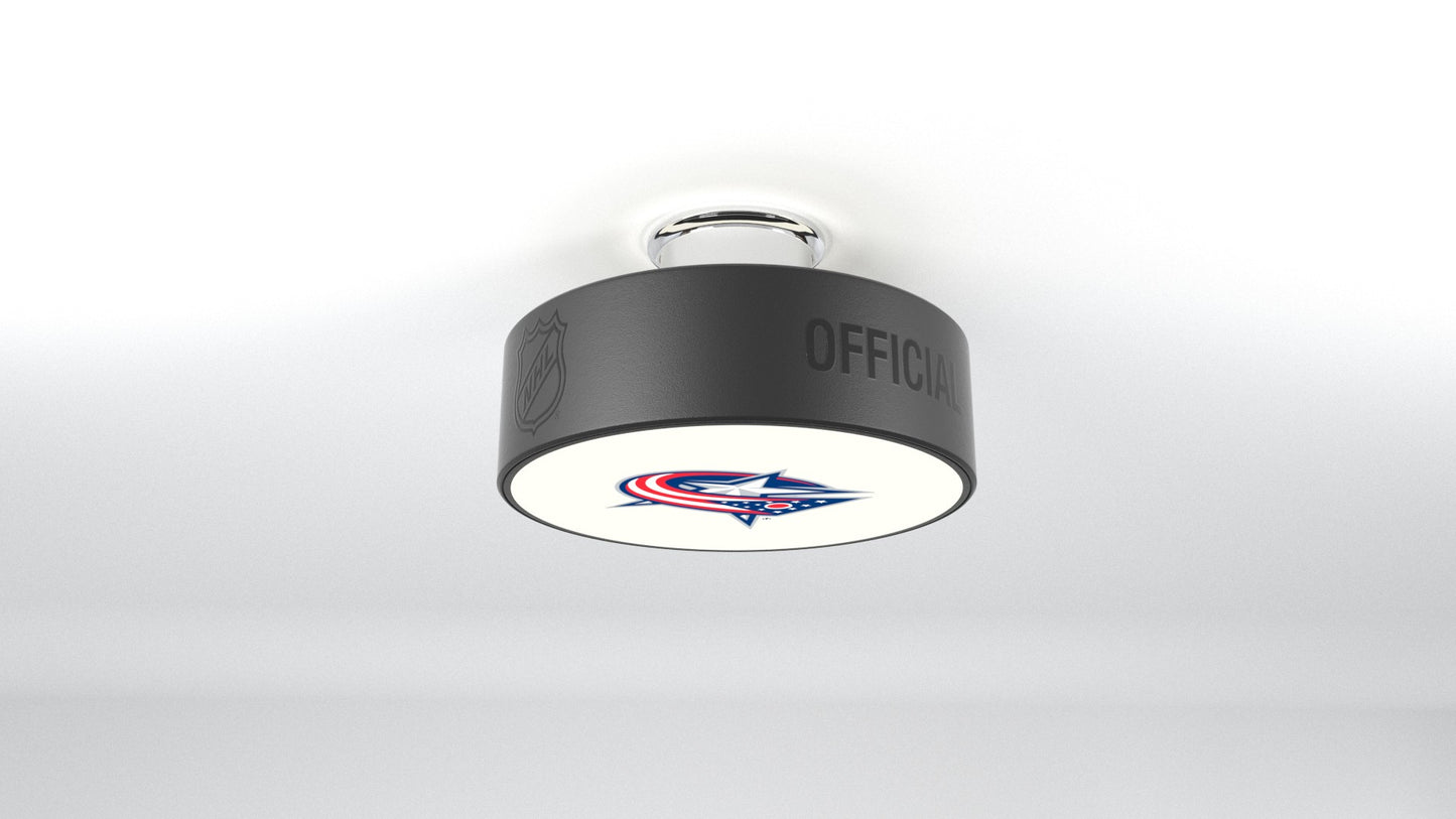 Columbus Blue Jackets® Hockey Flush Mount Puck Light Fixture