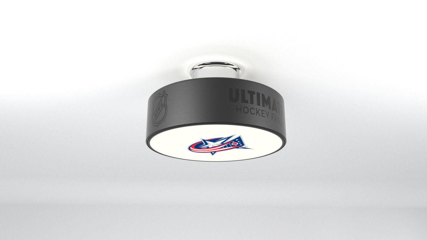 Columbus Blue Jackets® Hockey Flush Mount Puck Light Fixture