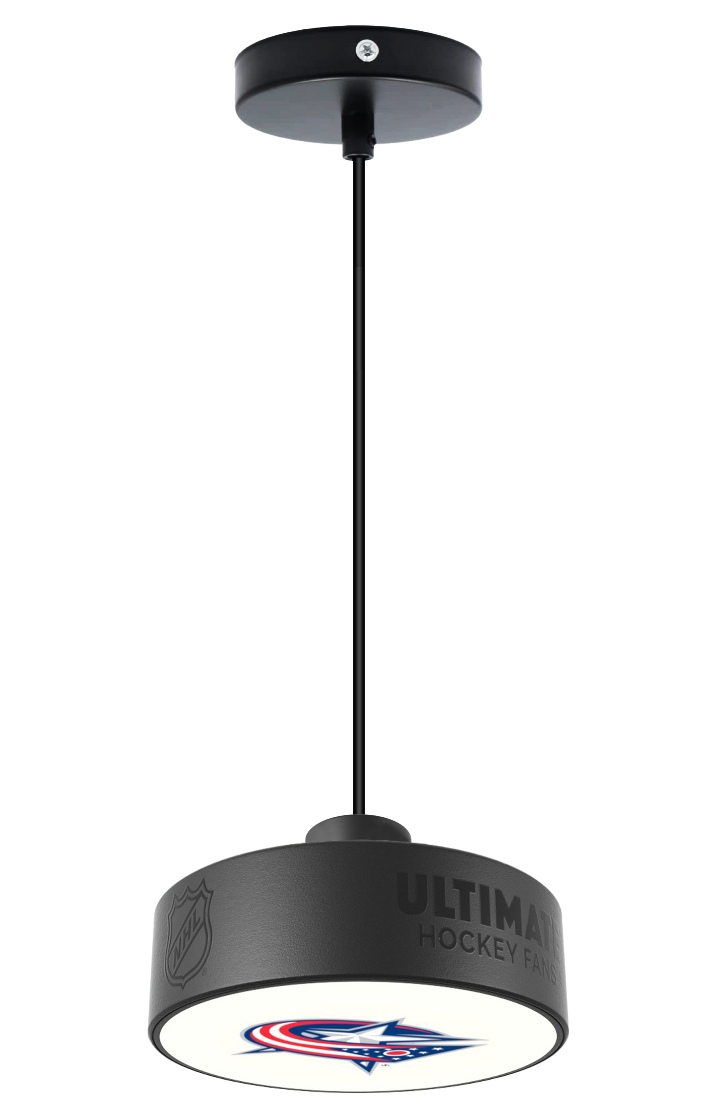 Columbus Blue Jackets® Hockey Pendant Puck Light Fixture