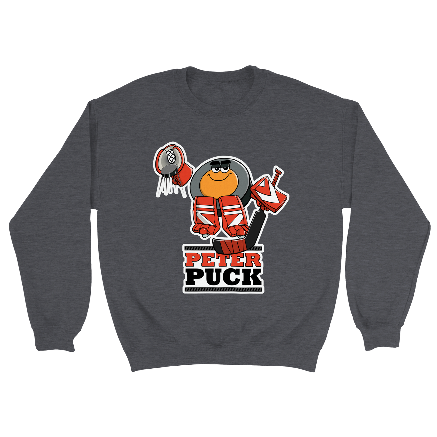 Peter Puck Plays Goalie Mens Classic Crewneck Sweatshirt