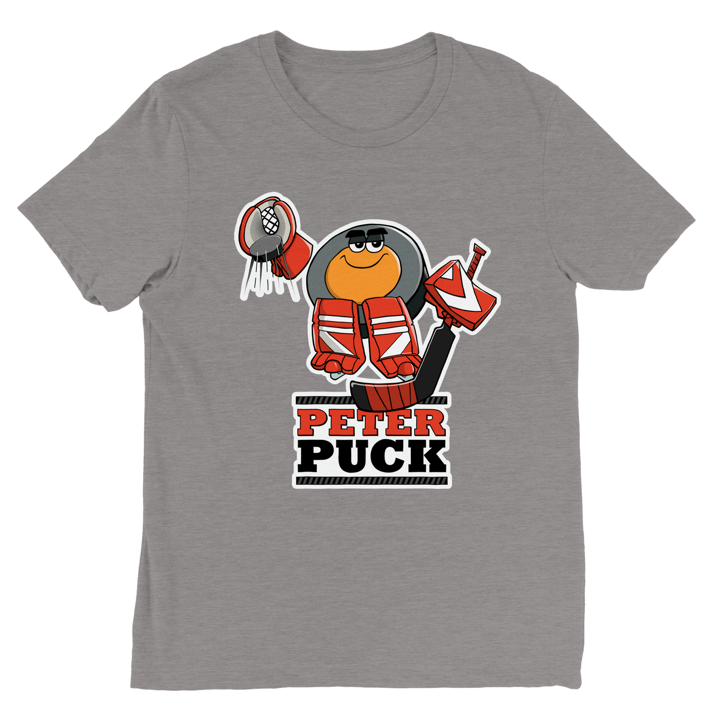 Peter Puck Plays Goalie Mens Triblend Crewneck T-shirt