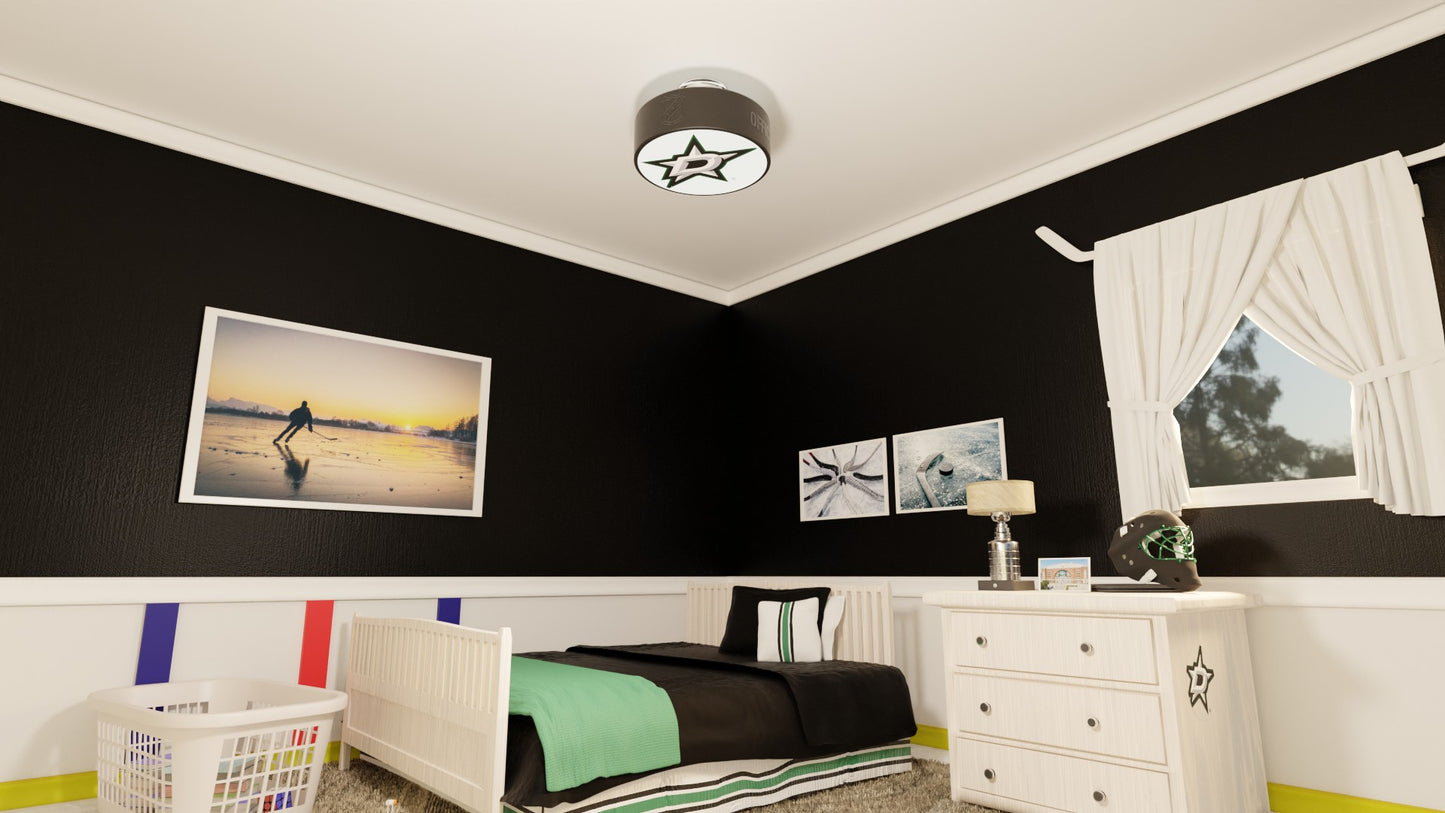 Dallas Stars™ Hockey Flush Mount Puck Light Fixture