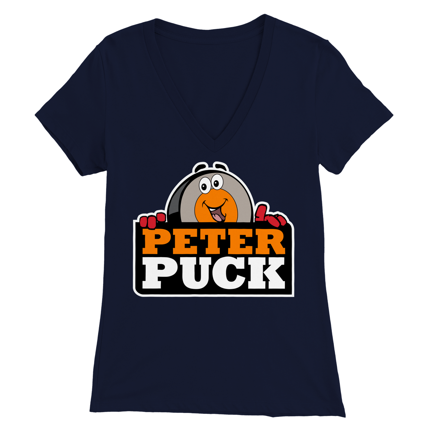 Peter Puck Peek Premium Womens V-Neck T-shirt