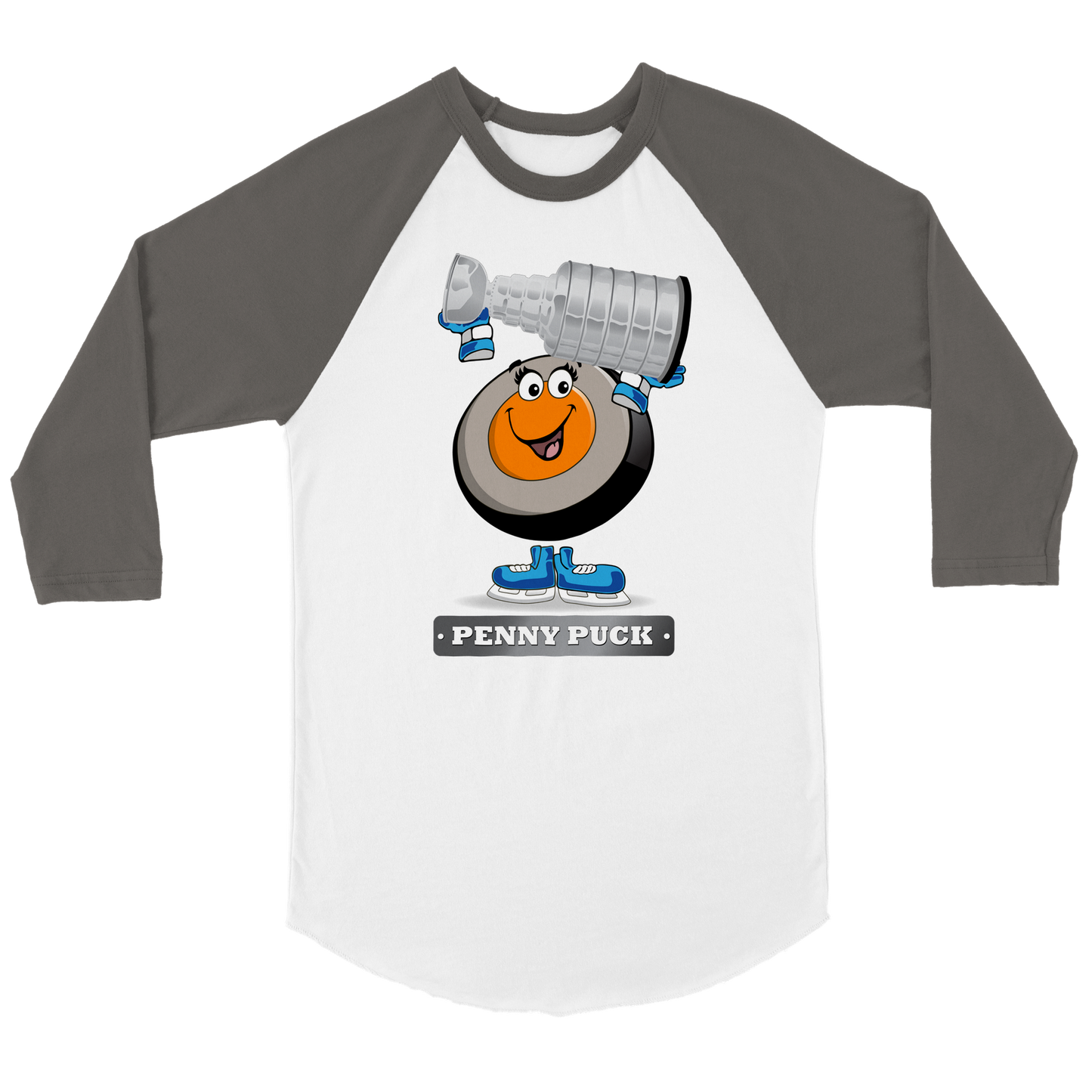 Penny Puck Stanley Cup Mens 3/4 sleeve Raglan T-shirt