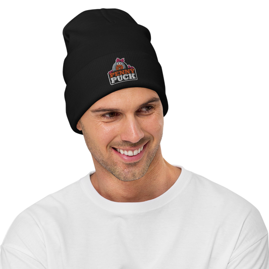 Penny Puck Peek Embroidered Beanie