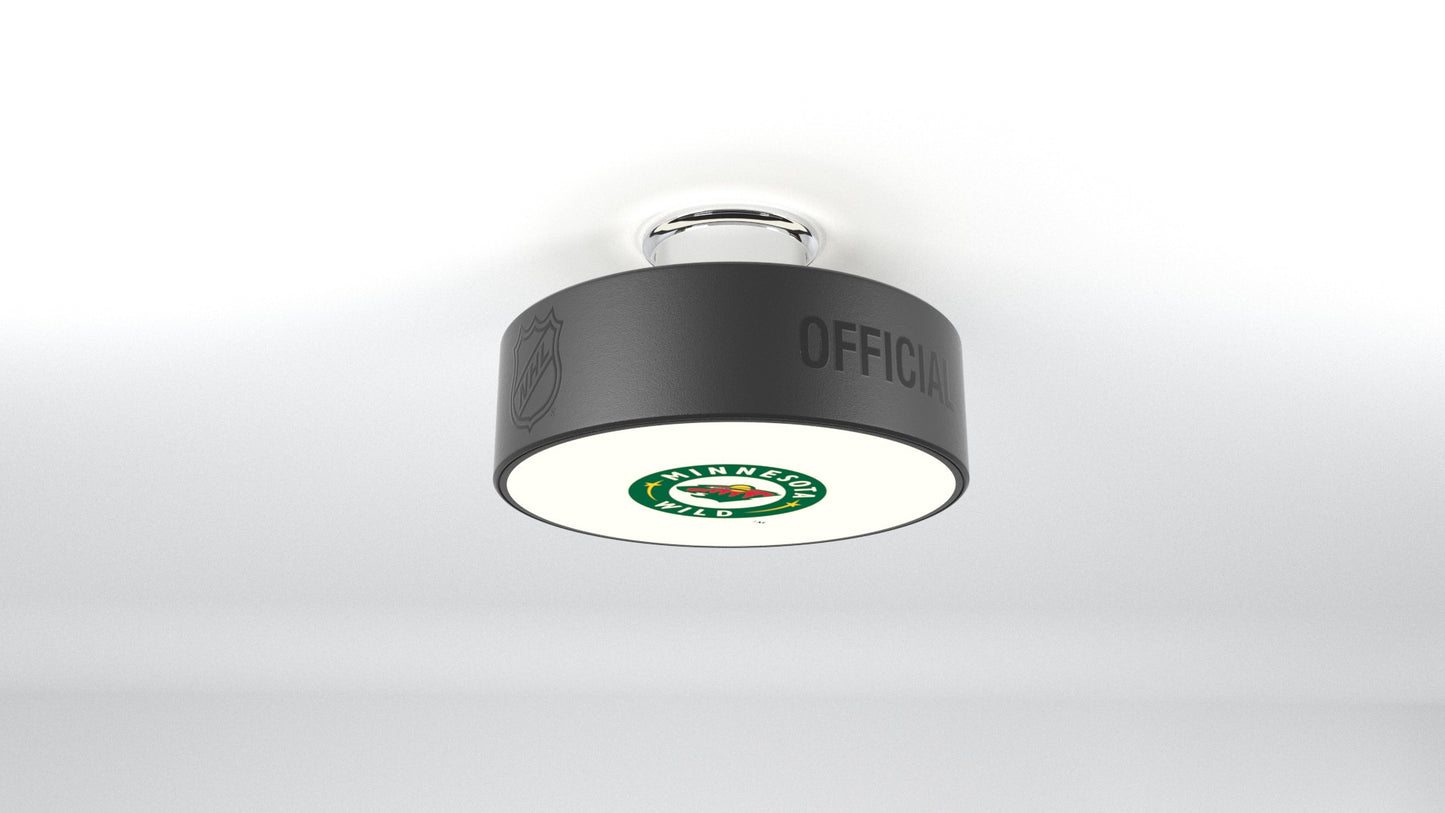 Minnesota Wild® Hockey Flush Mount Puck Light Fixture