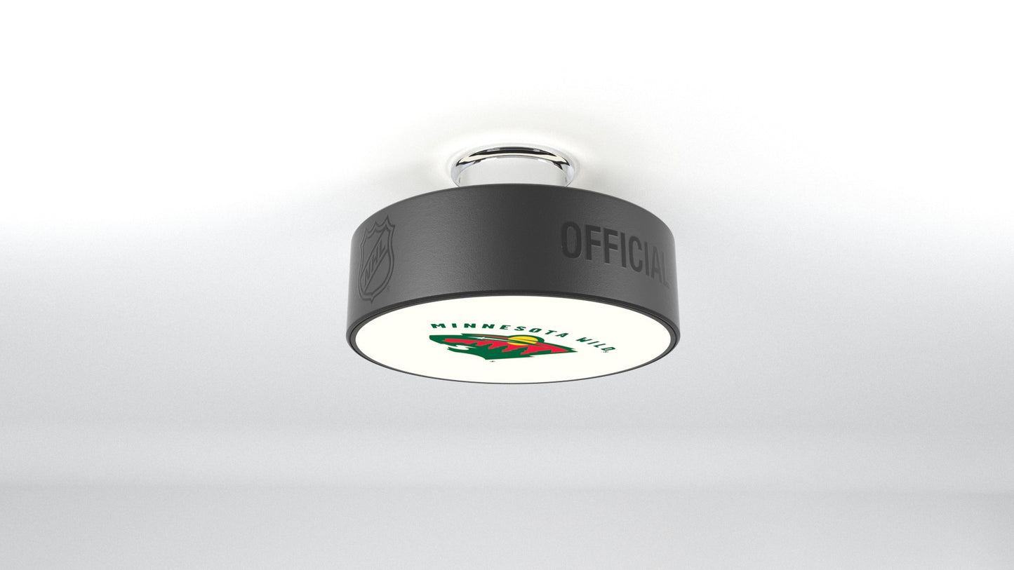 Minnesota Wild® Hockey Flush Mount Puck Light Fixture